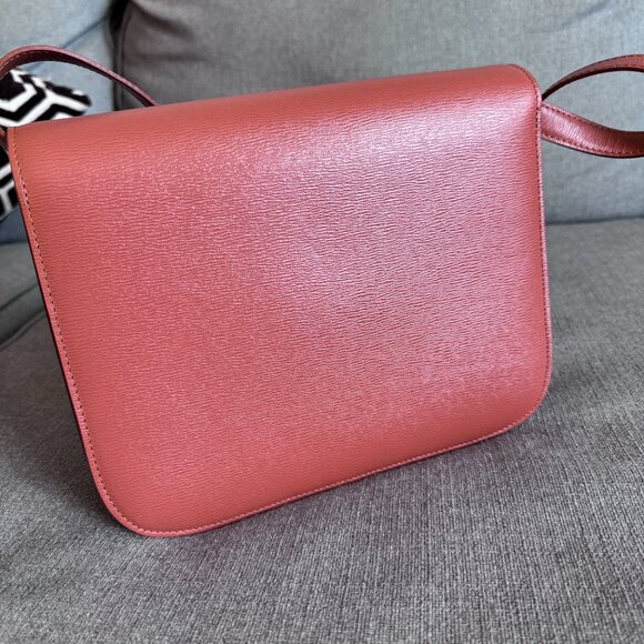 Celine medium classic box orange burnt terracotta liege leather bag - Picture 4 of 11